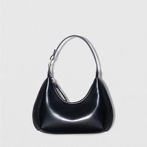 Baby Amber Black Semi Patent Leather Bag